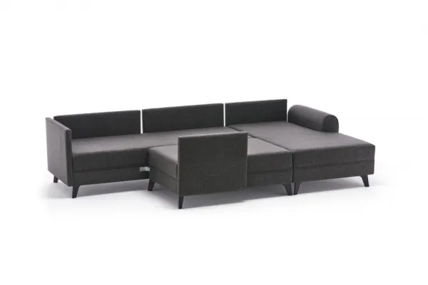 Hanah Home Rohová rozkládací sedací souprava Belen 300 cm antracitová