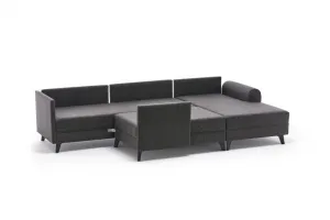 Hanah Home Rohová rozkládací sedací souprava Belen 300 cm antracitová