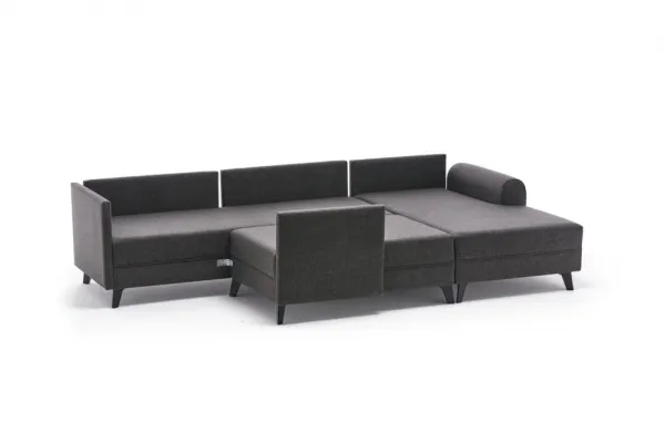Hanah Home Rohová rozkládací sedací souprava Belen 300 cm antracitová