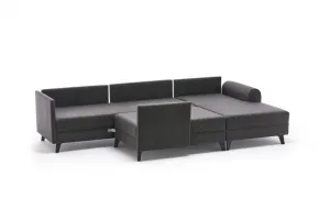 Hanah Home Rohová rozkládací sedací souprava Belen 300 cm antracitová