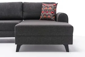 Hanah Home Rohová rozkládací sedací souprava Belen 300 cm antracitová