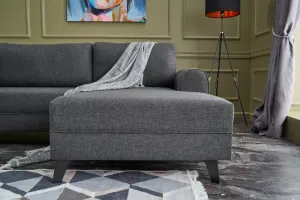 Hanah Home Rohová rozkládací sedací souprava Belen 300 cm antracitová