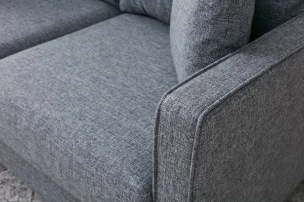Hanah Home Rohová sedací souprava Eva 210 cm s taburetem šedá levá