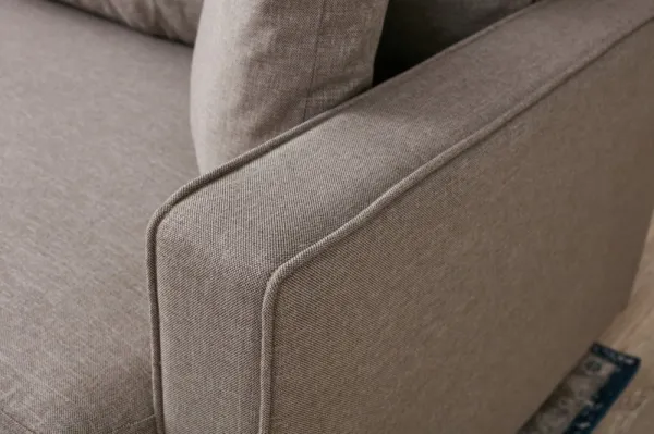 Hanah Home Rohová sedací souprava Eva 210 cm s taburetem béžová pravá