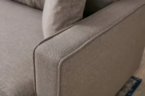 Hanah Home Rohová sedací souprava Eva 210 cm s taburetem béžová pravá