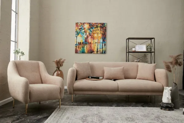 Trojmiestna rozkladacia pohovka Simena - Beige