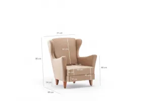 Kreslo ušiak Lola Berjer - Cream