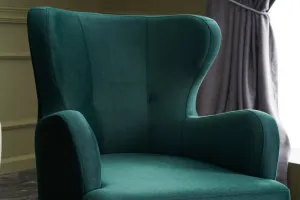 Kreslo ušiak Karina - Petrol Green
