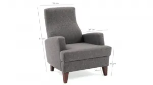 Kreslo ušiak Kana Bergere - Dark Grey