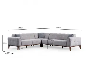 Rohová sedacia súprava / Rohová pohovka Athena Corner L2-C-3R - Light Grey