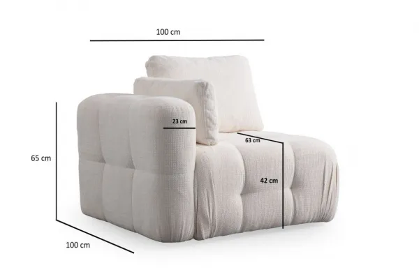 Trojmiestna pohovka Amaris 3 Seater -White