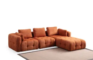 Rohová sedacia súprava / Rohová pohovka Amaris 3 Seater With Pouffe - Orange