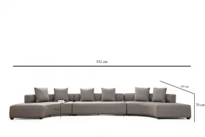 Rohová sedacia súprava / Rohová pohovka Gondol-3 (CHL-SOL-O3-CHL-SAĞ) - Grey