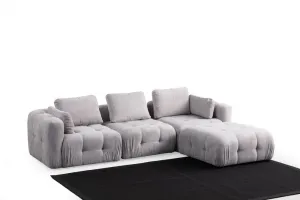 Rohová sedacia súprava / Rohová pohovka Amaris 3 Seater With Pouffe - Light Grey