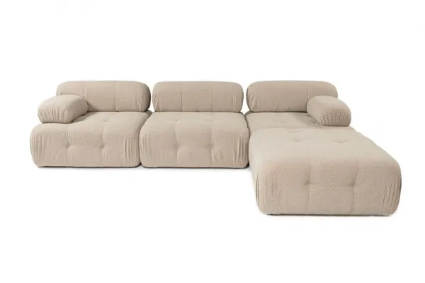 Rohová sedacia súprava / Rohová pohovka Doblo 3 Seater with Pouffe ( L1-O1-1R-Pouffe) - Peach