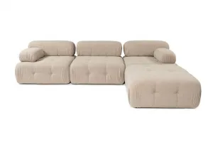 Rohová sedacia súprava / Rohová pohovka Doblo 3 Seater with Pouffe ( L1-O1-1R-Pouffe) - Peach