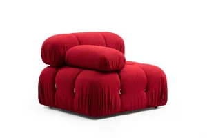 Hanah Home Rohová modulární sedací souprava Bubble 288 cm s taburetem červená