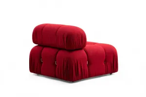 Hanah Home Rohová modulární sedací souprava Bubble 288 cm s taburetem červená