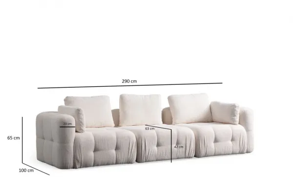 Trojmiestna pohovka Amaris 3 Seater -White