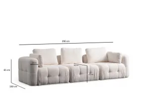 Trojmiestna pohovka Amaris 3 Seater -White