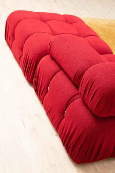 Hanah Home Rohová modulární sedací souprava Bubble 288 cm s taburetem červená