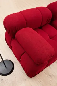 Hanah Home Rohová modulární sedací souprava Bubble 288 cm s taburetem červená