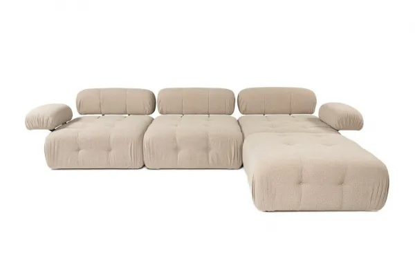 Rohová sedacia súprava / Rohová pohovka Doblo 3 Seater with Pouffe ( L1-O1-1R-Pouffe) - Peach