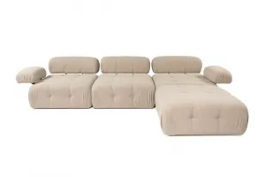 Rohová sedacia súprava / Rohová pohovka Doblo 3 Seater with Pouffe ( L1-O1-1R-Pouffe) - Peach