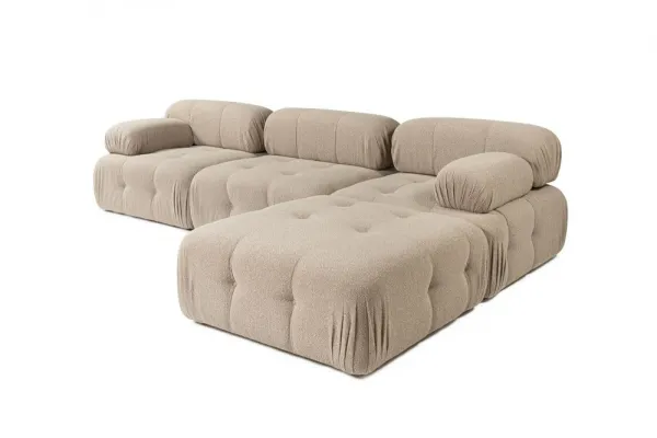 Rohová sedacia súprava / Rohová pohovka Doblo 3 Seater with Pouffe ( L1-O1-1R-Pouffe) - Peach