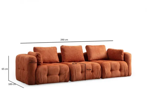 Trojmiestna pohovka Amaris 3 Seater - Orange
