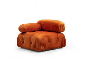 Hanah Home Rohová modulární sedací souprava Bubble 288 cm s taburetem samet oranžová