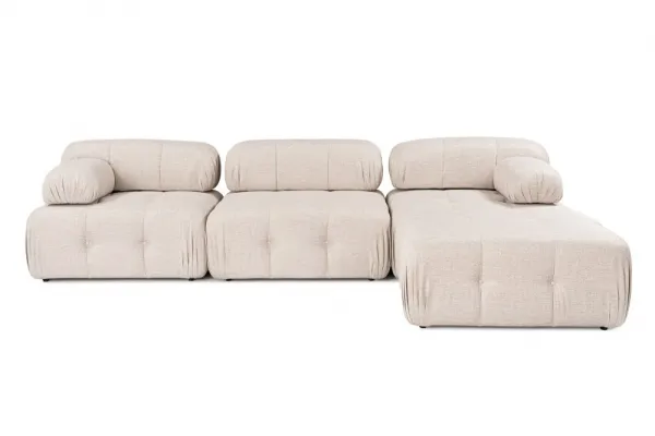 Rohová sedacia súprava / Rohová pohovka Doblo 3 Seater with Pouffe ( L1-O1-1R-Pouffe) - Light Brown