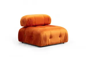 Hanah Home Rohová modulární sedací souprava Bubble 288 cm s taburetem samet oranžová