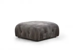 Hanah Home Rohová modulární sedací souprava Bubble 288 cm s taburetem samet šedá