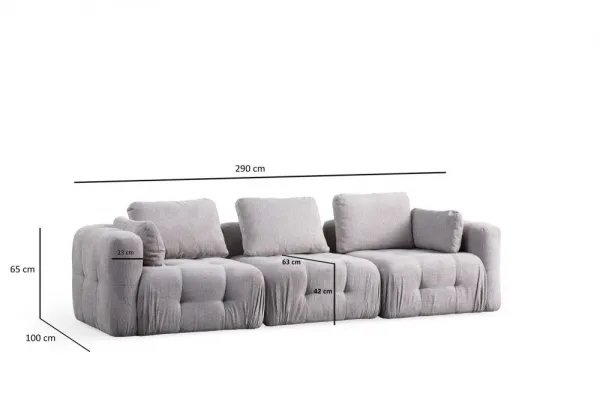 Trojmiestna pohovka Amaris 3 Seater - Light Grey