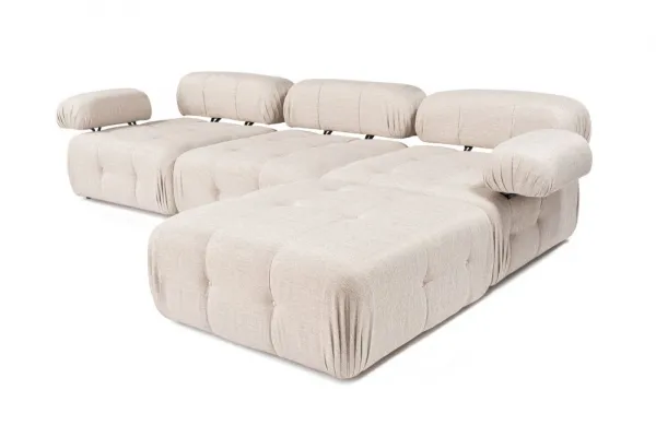 Rohová sedacia súprava / Rohová pohovka Doblo 3 Seater with Pouffe ( L1-O1-1R-Pouffe) - Light Brown