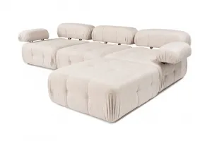 Rohová sedacia súprava / Rohová pohovka Doblo 3 Seater with Pouffe ( L1-O1-1R-Pouffe) - Light Brown