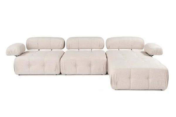 Rohová sedacia súprava / Rohová pohovka Doblo 3 Seater with Pouffe ( L1-O1-1R-Pouffe) - Light Brown