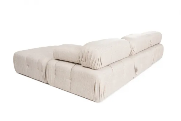 Rohová sedacia súprava / Rohová pohovka Doblo 3 Seater with Pouffe ( L1-O1-1R-Pouffe) - Light Brown