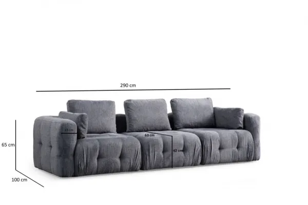 Trojmiestna pohovka Amaris 3 Seater - Grey
