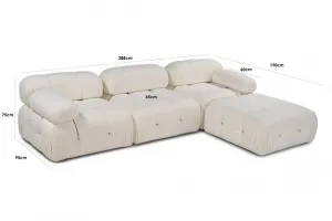Rohová sedacia súprava / Rohová pohovka Bubble Beige L1-O1-1R-PUF