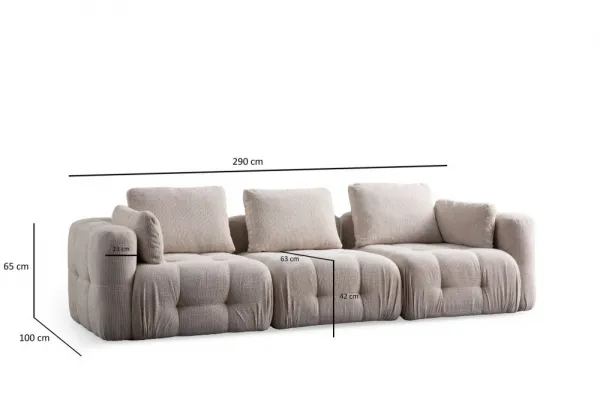 Trojmiestna pohovka Amaris 3 Seater - Beige