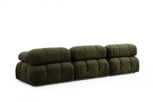 Hanah Home Rohová modulární sedací souprava Bubble 288 cm s taburetem zelená