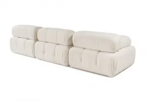 Rohová sedacia súprava / Rohová pohovka Doblo 3 Seater with Pouffe ( L1-O1-1R-Pouffe) - Cream