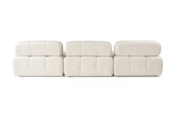 Rohová sedacia súprava / Rohová pohovka Doblo 3 Seater with Pouffe ( L1-O1-1R-Pouffe) - Cream