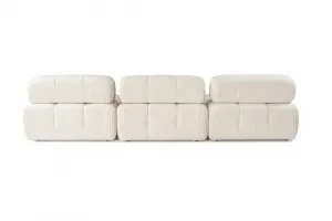 Rohová sedacia súprava / Rohová pohovka Doblo 3 Seater with Pouffe ( L1-O1-1R-Pouffe) - Cream