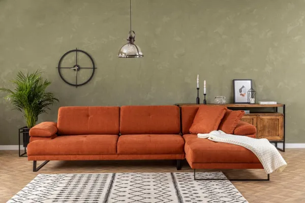 Rohová sedacia súprava / Rohová pohovka Mustang Small Right - Orange