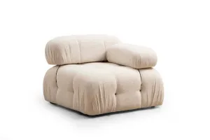 Hanah Home Rohová modulární sedací souprava Bubble 288 cm s taburetem bouclé krémová