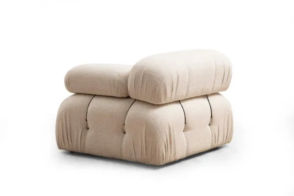 Hanah Home Rohová modulární sedací souprava Bubble 288 cm s taburetem bouclé krémová