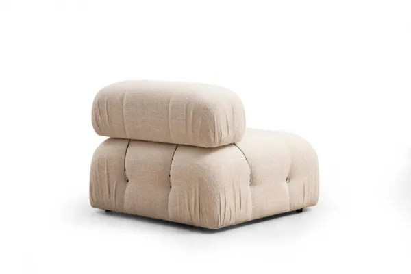 Hanah Home Rohová modulární sedací souprava Bubble 288 cm s taburetem bouclé krémová
